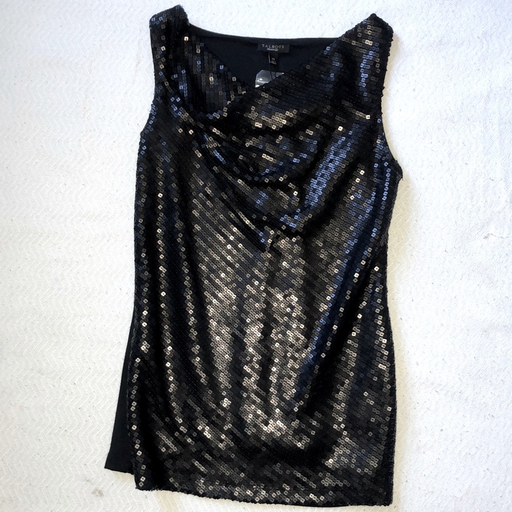 DONATED Black Sequin Blouse